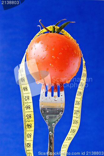 Image of fork with tomato and measure tape