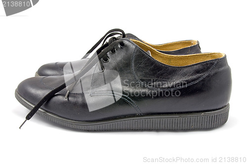 Image of pair of black leather shoes