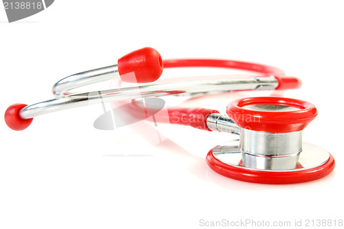 Image of red medical stethoscope