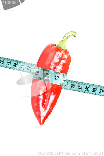 Image of pepper wrapped with measuring tape