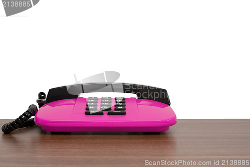 Image of pink telephone with copy space