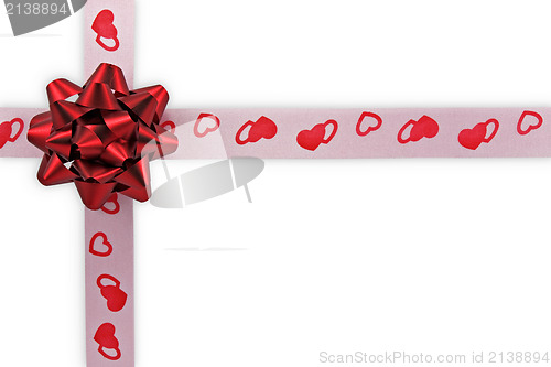 Image of card note with ribbon and red bow