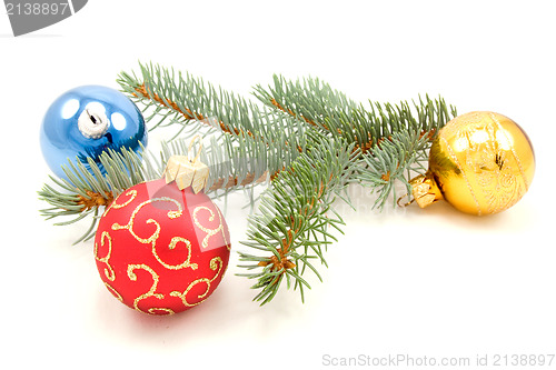 Image of christmas decoration isolated on white background