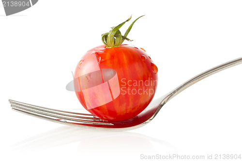 Image of Cherry tomato on a fork