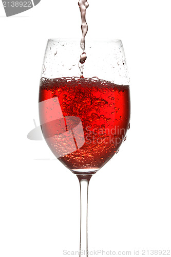 Image of wine pouring into wineglass