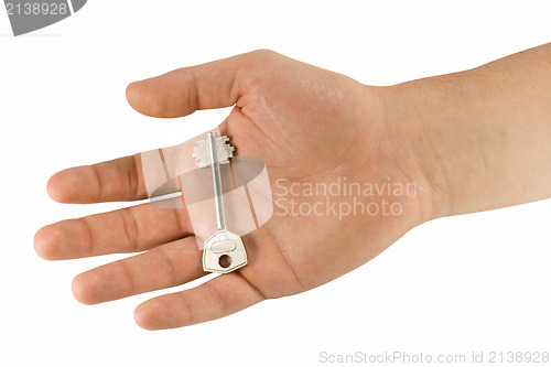 Image of hand holding key