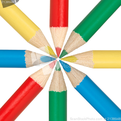Image of Circle of multicolored pencils