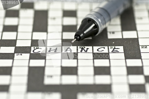 Image of crossword with word "chance"