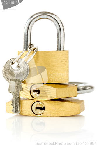 Image of three golden padlocks