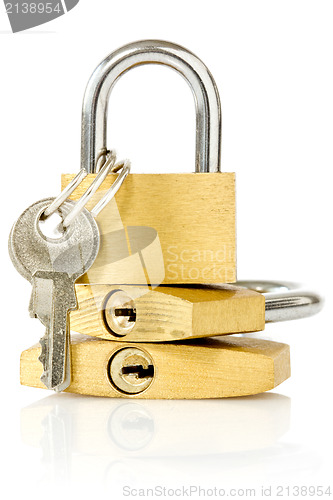 Image of three golden padlocks