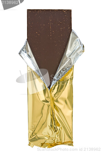 Image of chocolate bar in golden foil