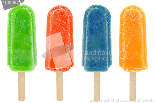 Image of four colorful popsicles