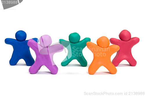 Image of plasticine people doing exercise