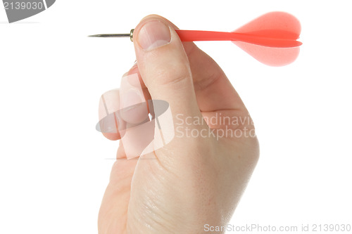 Image of hand with red dart