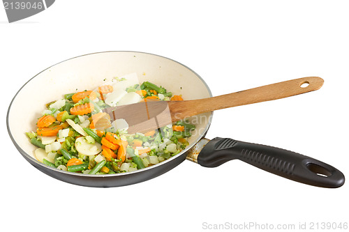 Image of Vegetables fried in a pan