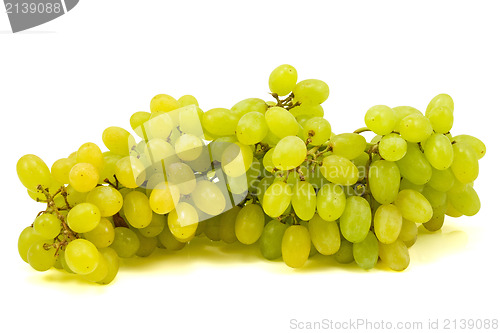 Image of green grapes  on white background