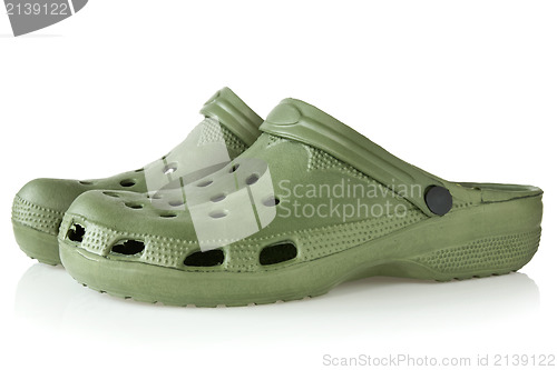 Image of green rubber sandals 