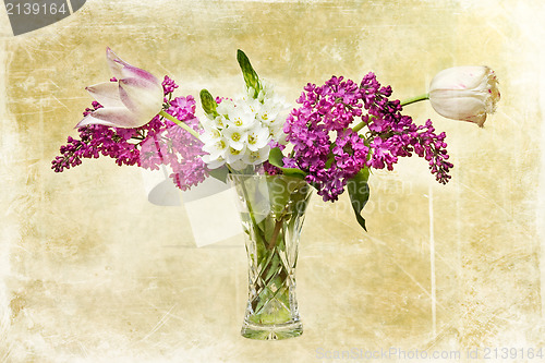 Image of flowers in grunge style