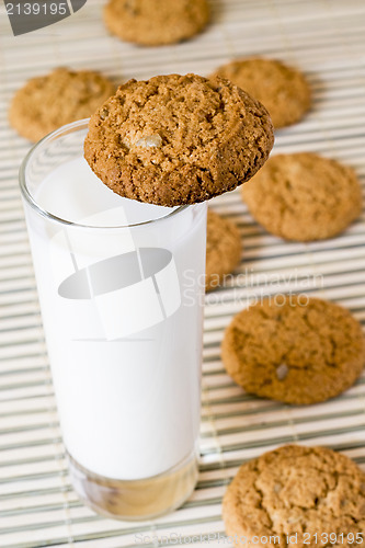 Image of oat cookies with milk