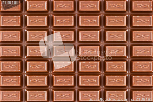 Image of texture of dark brown chocolate bar 