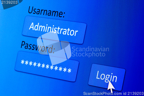 Image of Login screen 