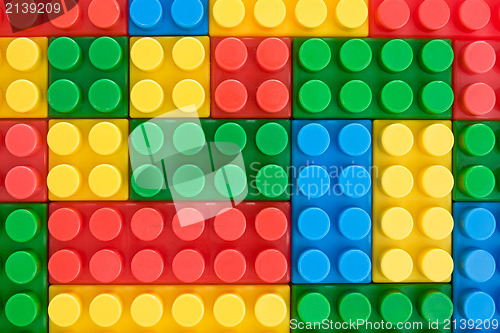 Image of color plastic toy bricks