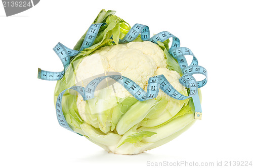 Image of Cauliflower wrapped by measure tape