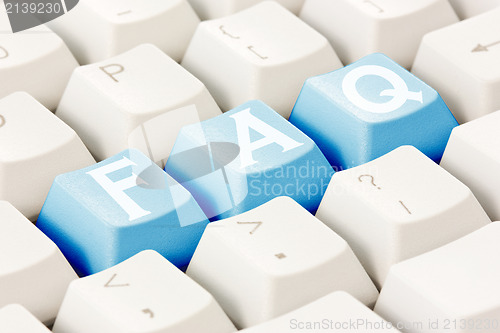 Image of FAQ written on  keyboard buttons 