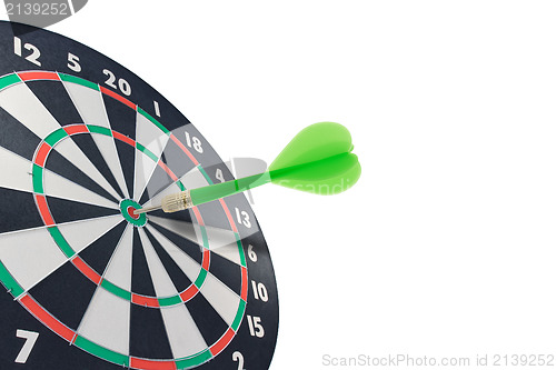 Image of green dart hitting target center