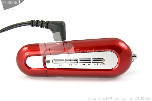 Image of red portable mp3 player