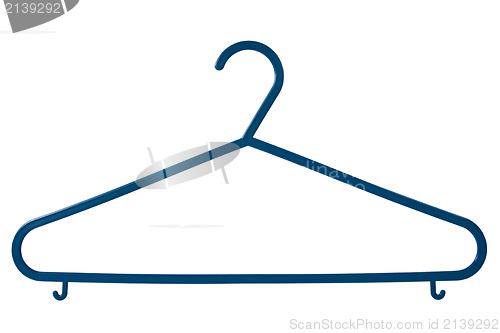 Image of blue plastic coat hanger
