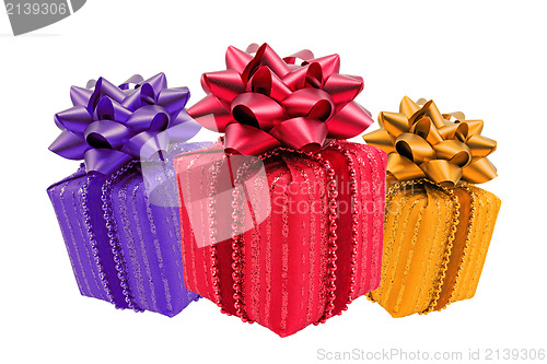Image of Three color gift boxes