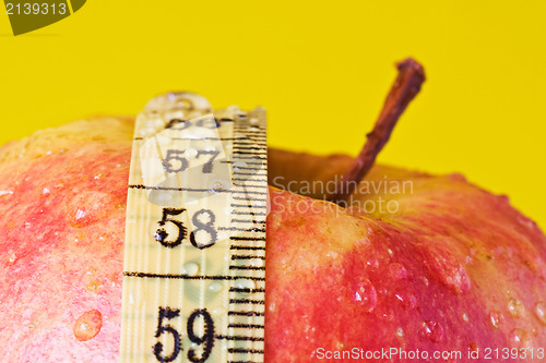 Image of apple and measuring tape
