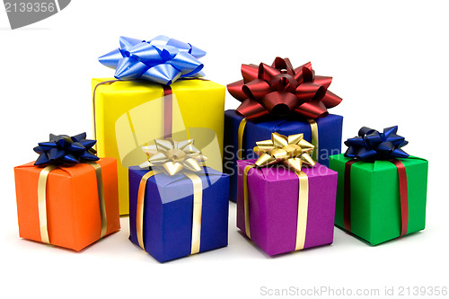 Image of  gift boxes  on white background