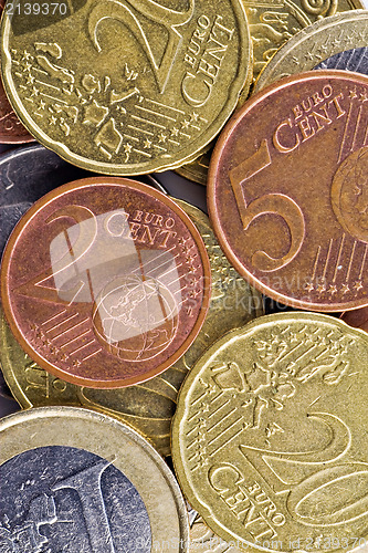 Image of close-up of euro coins