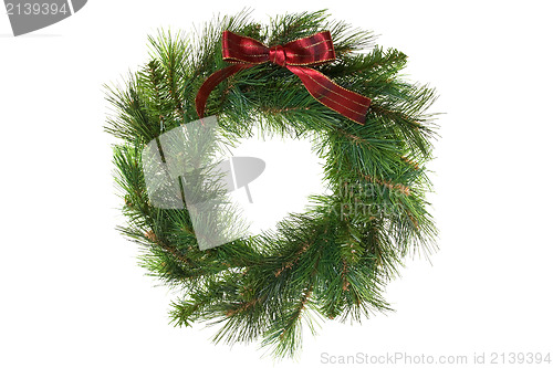 Image of Christmas wreath with red bow