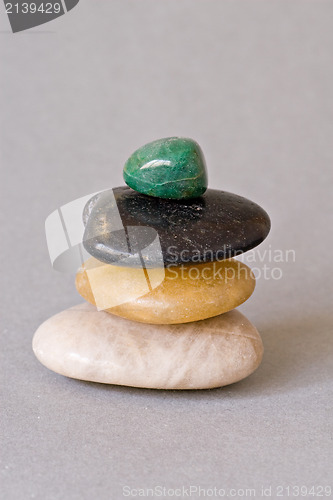 Image of Pile of stones  on grey background