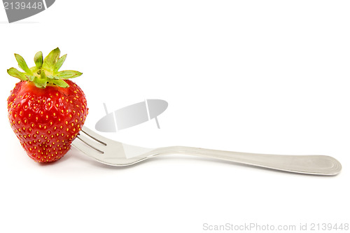 Image of strawberry on a fork