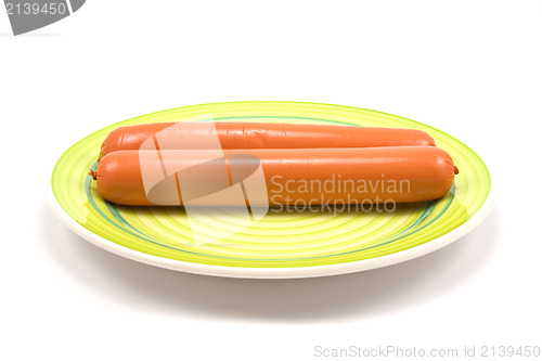 Image of  sausages in a plate