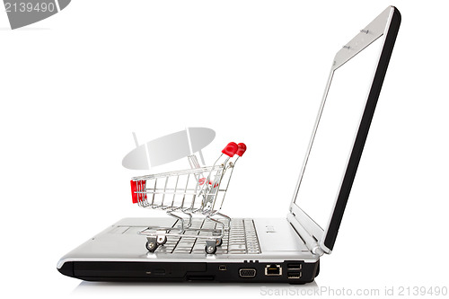 Image of laptop with shopping cart 