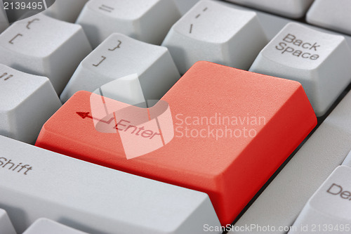 Image of Red enter button on keyboard