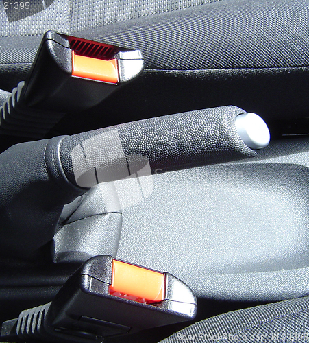 Image of Handbrake and Seat belt fasteners