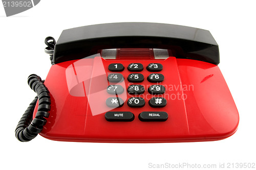 Image of red telephone set