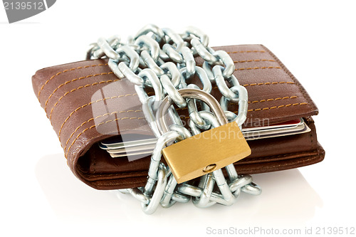 Image of Wallet in chains with padlock 