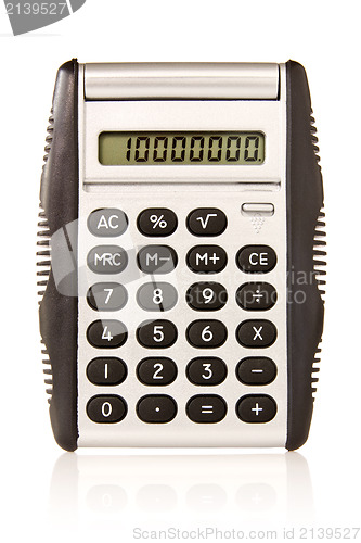 Image of Electronic  calculator on white background 