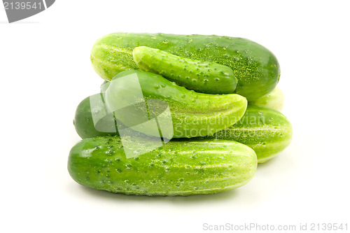 Image of cucumbers on white background