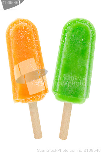 Image of orange and kiwi popsicles