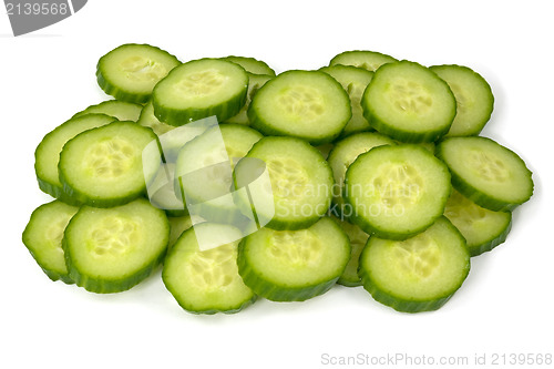 Image of pile of cucumber slices