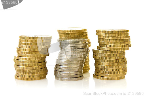 Image of four stacks of coins