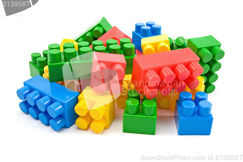 Image of plastic blocks on white background